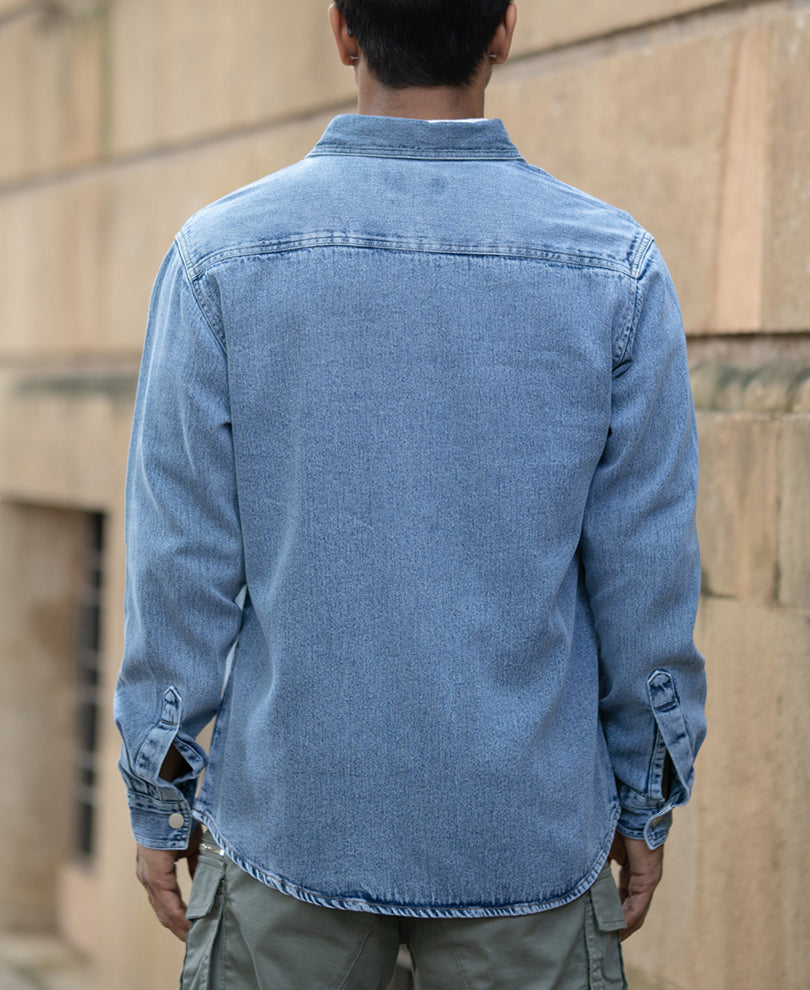 Mid Blue Washed Denim Overshirt