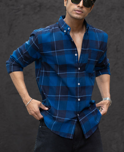 Blue Checked Button Down Shirt