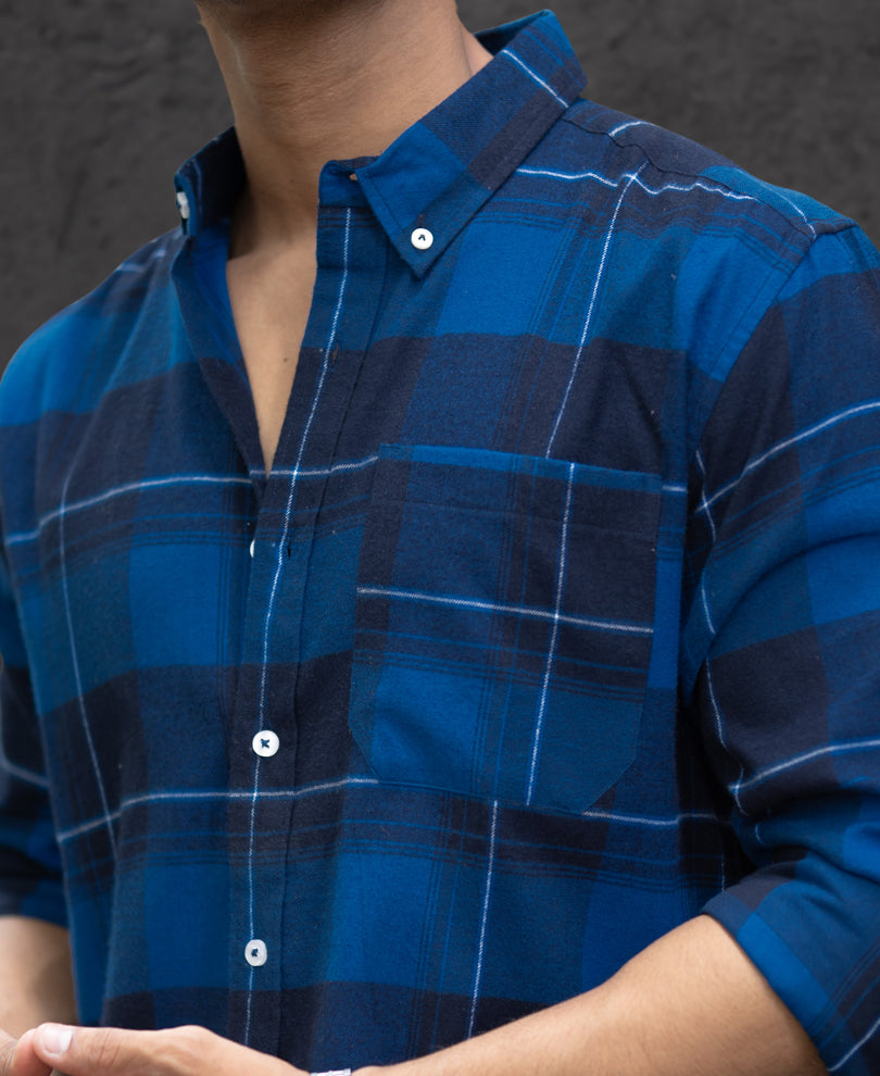 Blue Checked Button Down Shirt