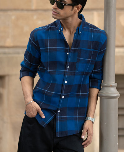 Blue Checked Button Down Shirt
