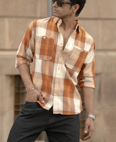 Rust Checks Shirt With Pockets