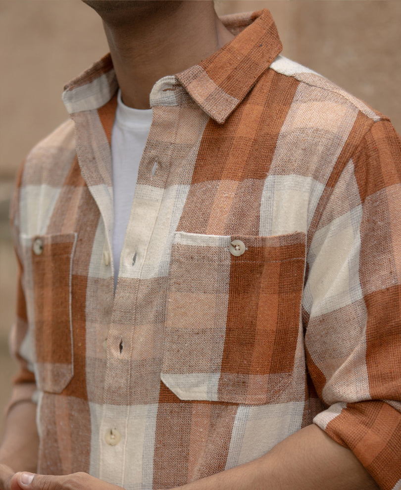 Rust Checks Shirt With Pockets