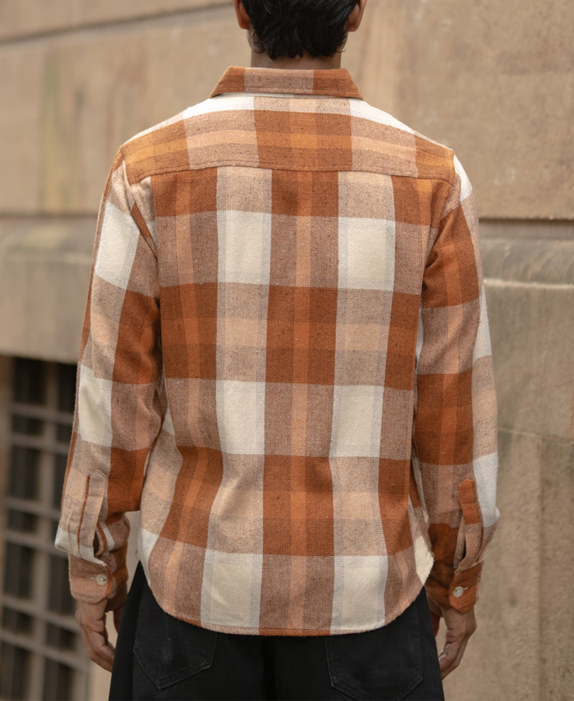 Rust Checks Shirt With Pockets