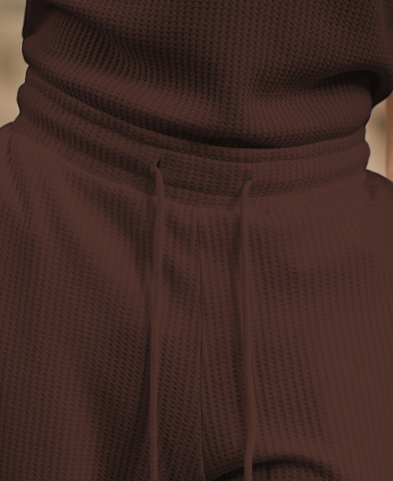Coffee Structured Knit Cord Set
