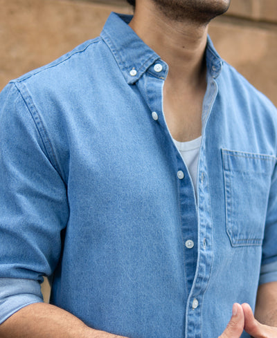 Blue Washed Denim Shirt
