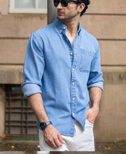 Blue Washed Denim Shirt