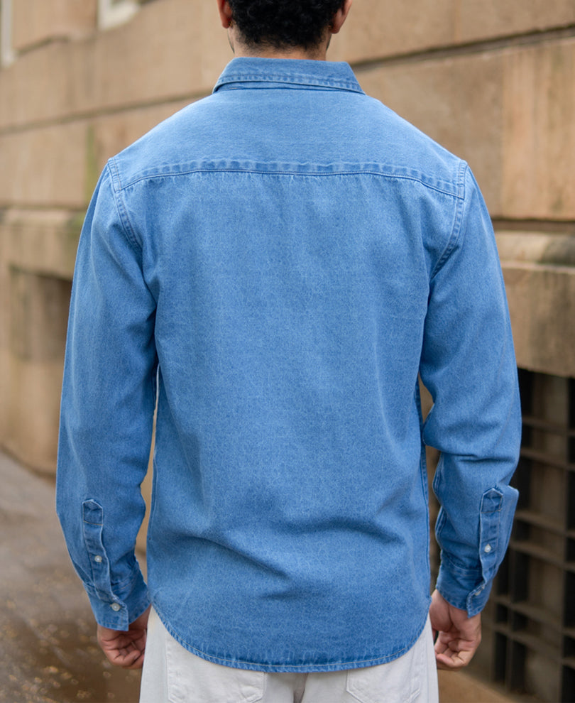 Blue Washed Denim Shirt