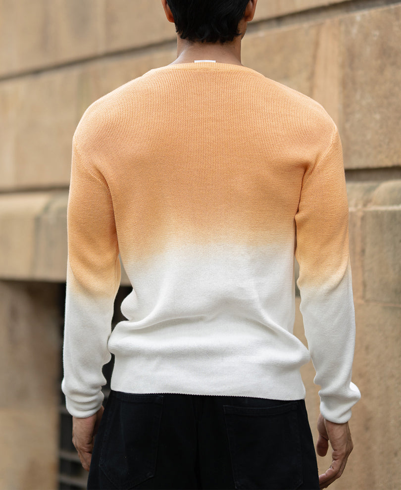 Apricot Orange Ombre Knit T-Shirt
