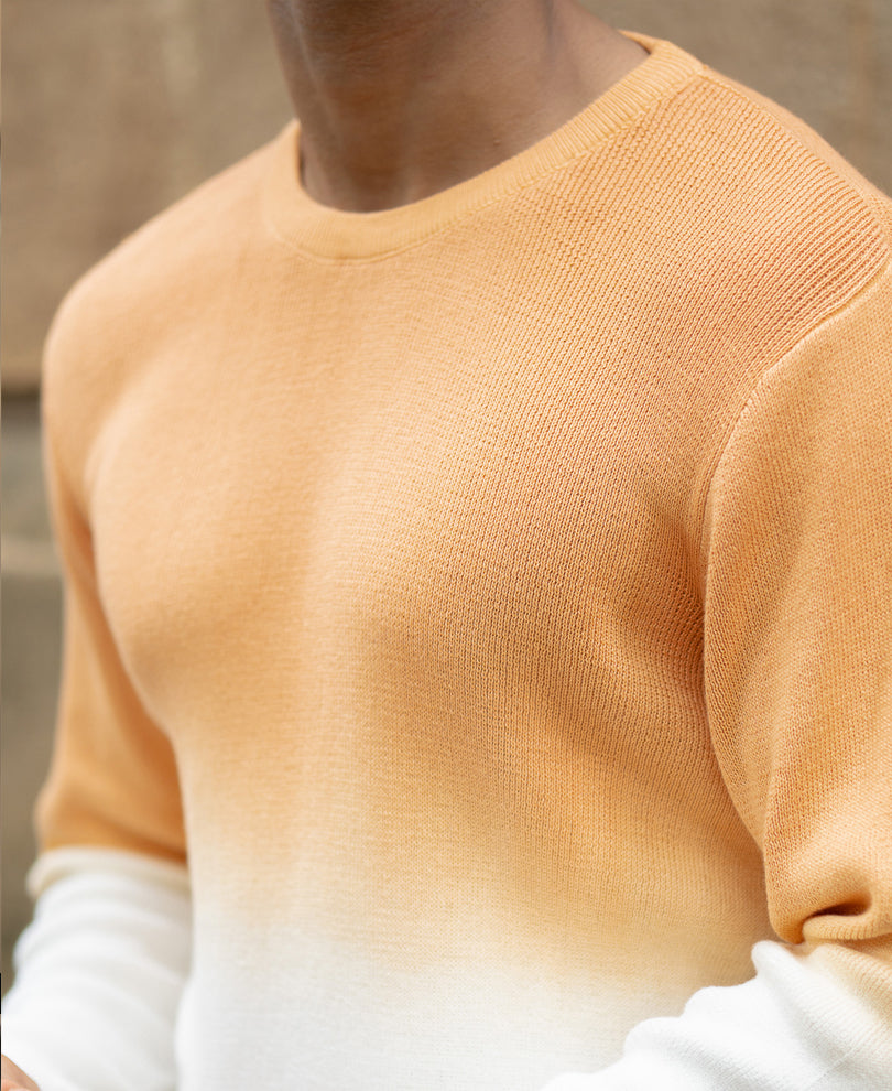 Apricot Orange Ombre Knit T-Shirt