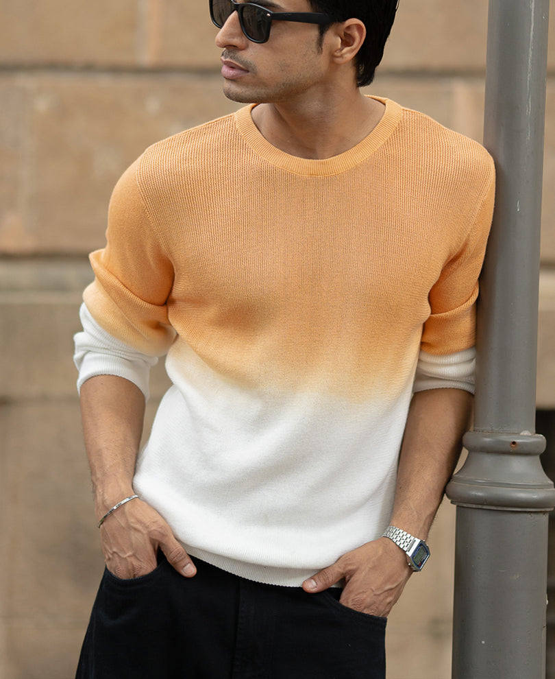 Apricot Orange Ombre Knit T-Shirt