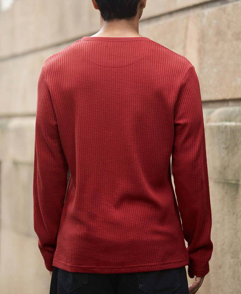 Brick Knit Henley T-Shirt