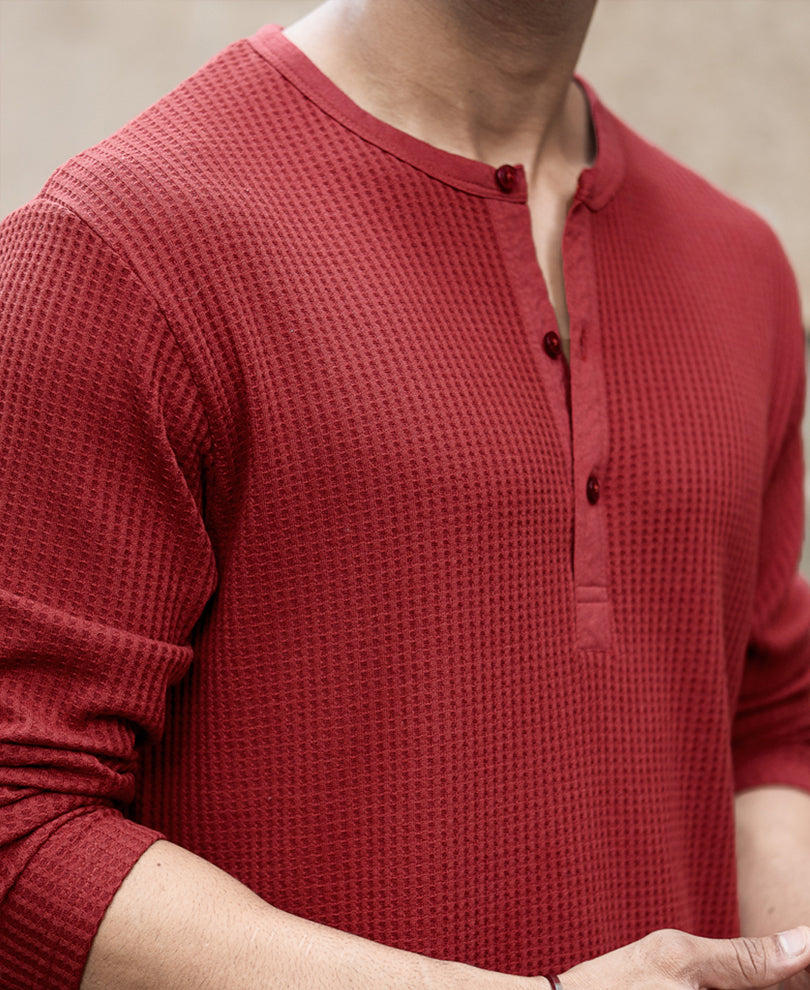 Brick Knit Henley T-Shirt