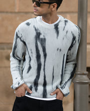 Light Grey Tie-Dye Cotton Sweater