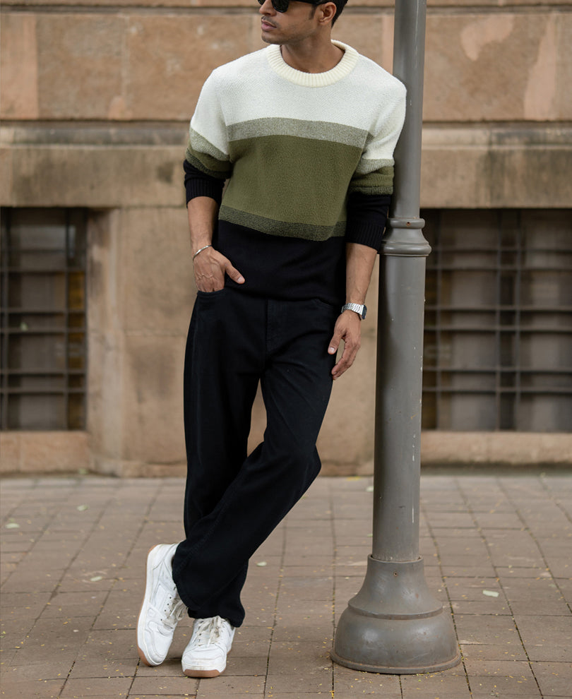 Multicolour Striped Knit Sweater