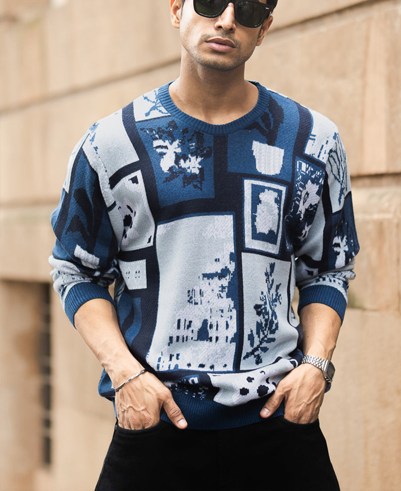 Multicolour Jaquard Knit T-Shirt