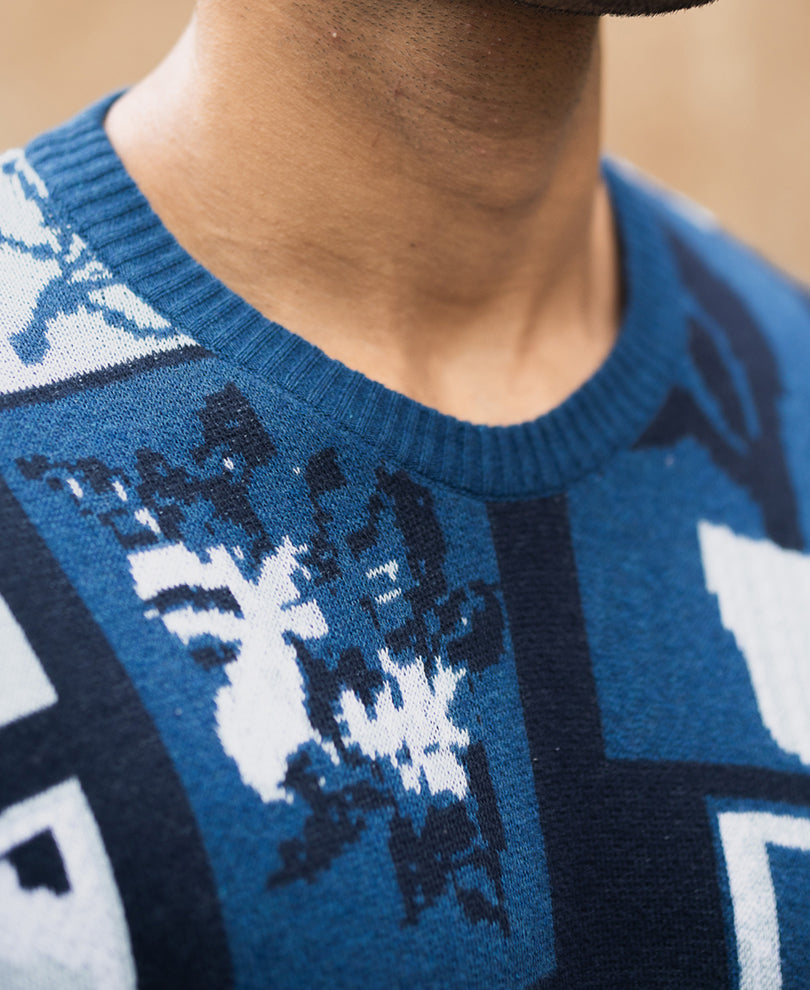 Multicolour Jaquard Knit T-Shirt