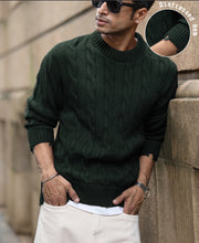 Pine Distressed Cable Knit T-Shirt.