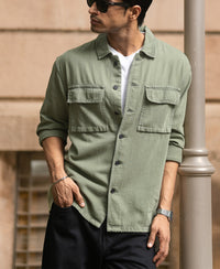 Olive Denim Overshirt