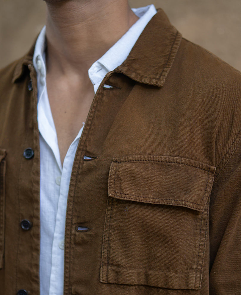 Dark Brown Denim Overshirt
