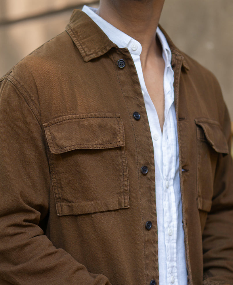 Dark Brown Denim Overshirt