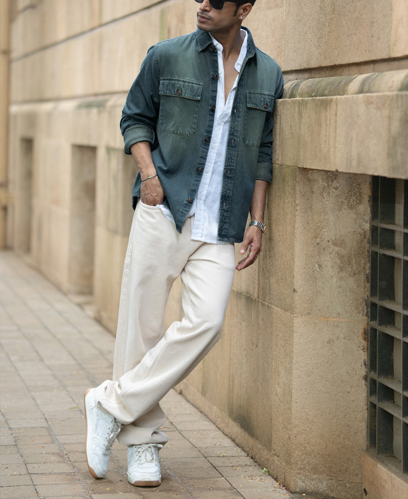 Tinted Blue Denim Overshirt