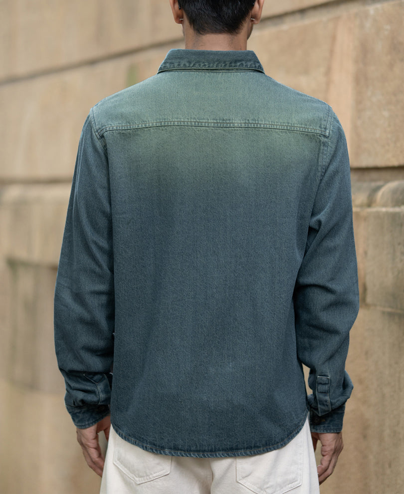 Tinted Blue Denim Overshirt