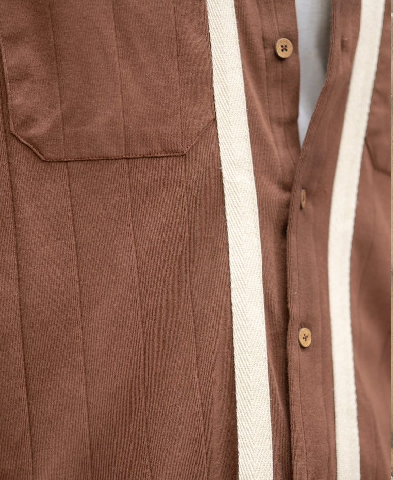 Brown Tape Detail Shirt