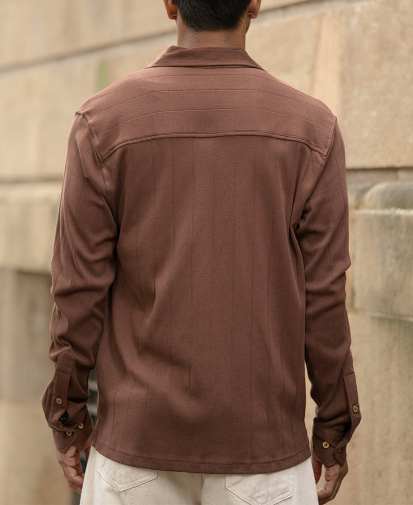 Brown Tape Detail Shirt