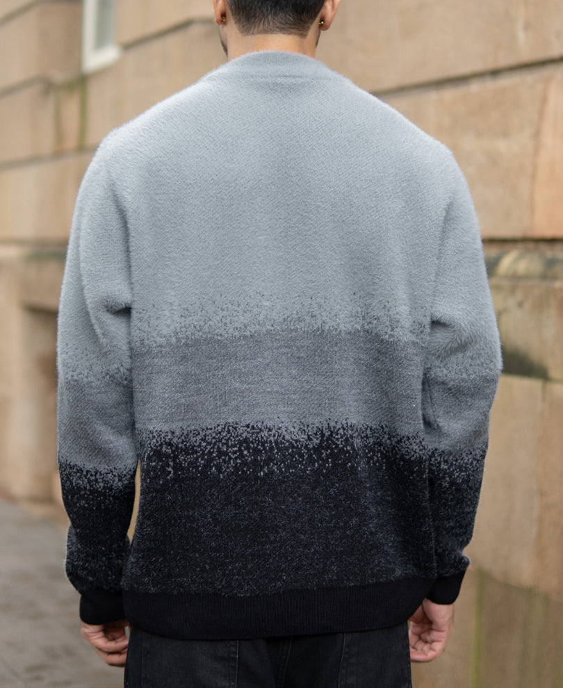 Grey Ombre Jacquard Sweater