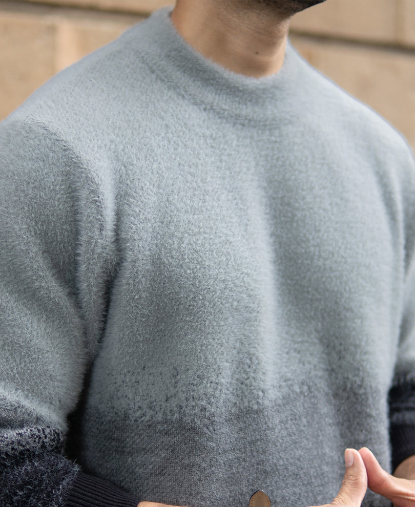 Grey Ombre Jacquard Sweater