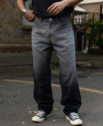 Grey Ombre Baggy Jeans
