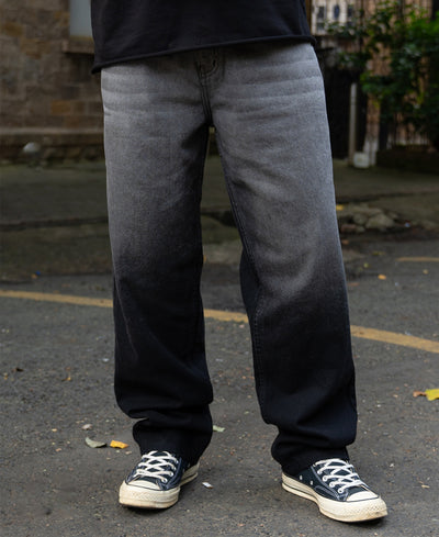 Grey Ombre Baggy Jeans