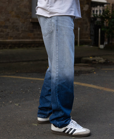 Blue Ombre Baggy Fit Jeans