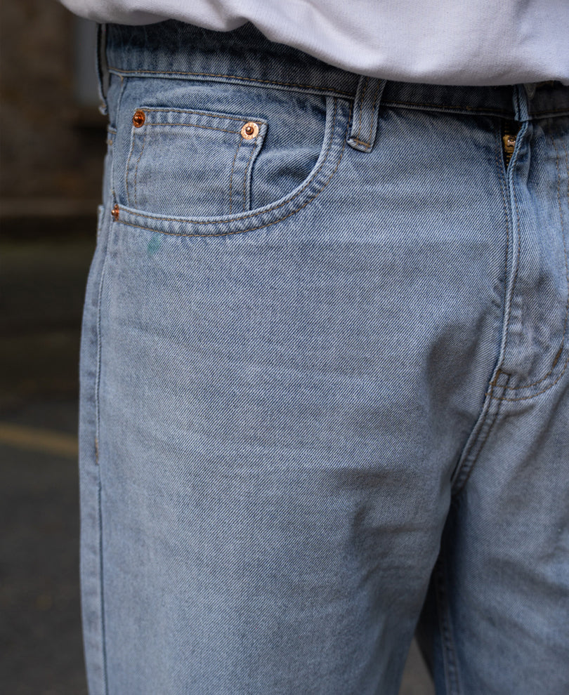 Blue Ombre Baggy Fit Jeans