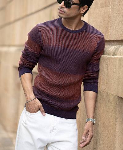 Multicolour Knitted Cotton Sweatshirt