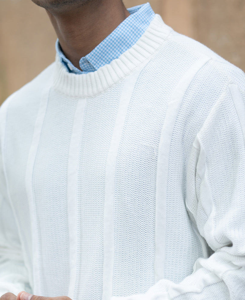 White Cotton Structured T-Shirt