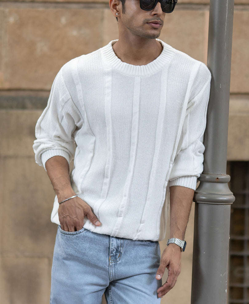 White Cotton Structured T-Shirt