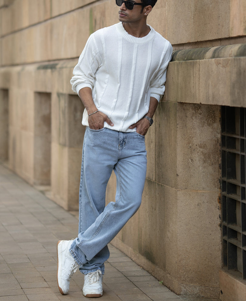 White Cotton Structured T-Shirt