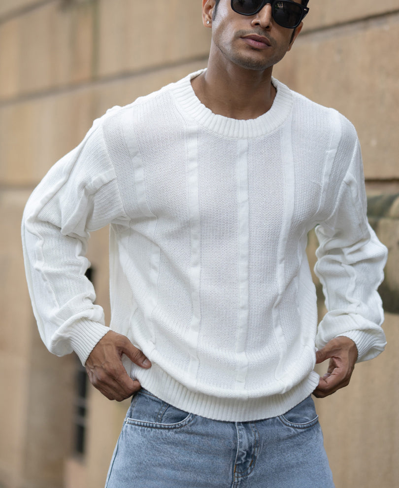 White Cotton Structured T-Shirt