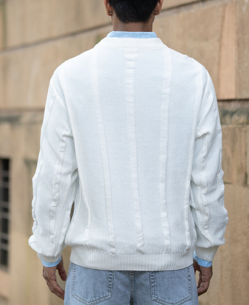 White Cotton Structured T-Shirt