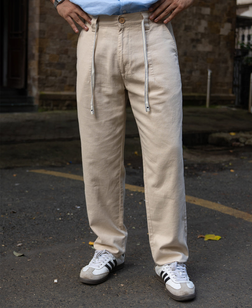 Light Beige Linen Trouser