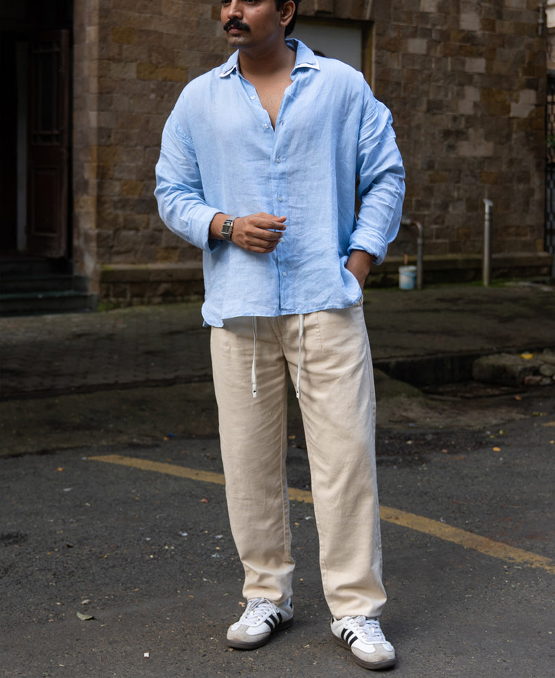 Light Beige Linen Trouser