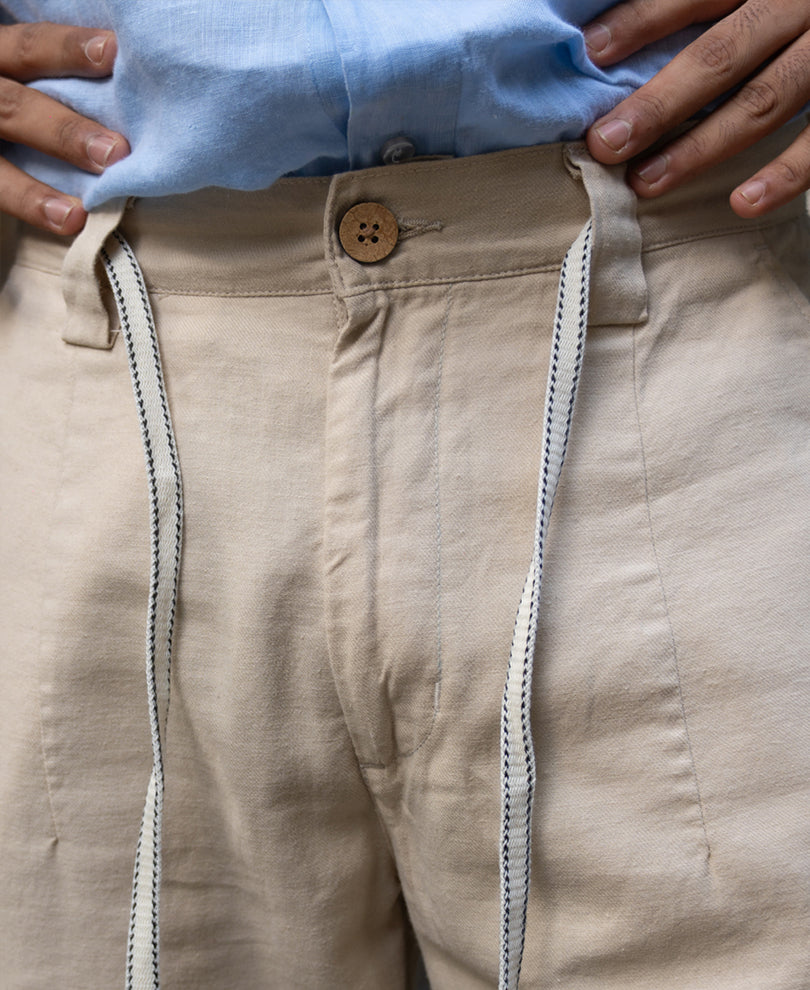 Light Beige Linen Trouser