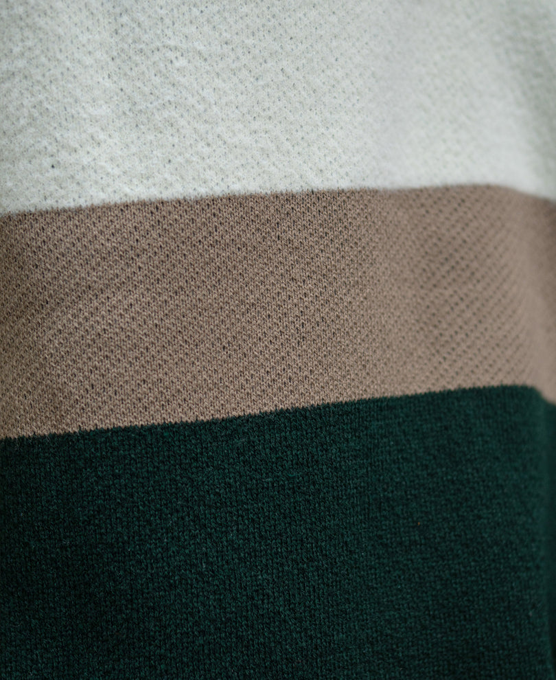 Multicolour Striped Zipper Sweater