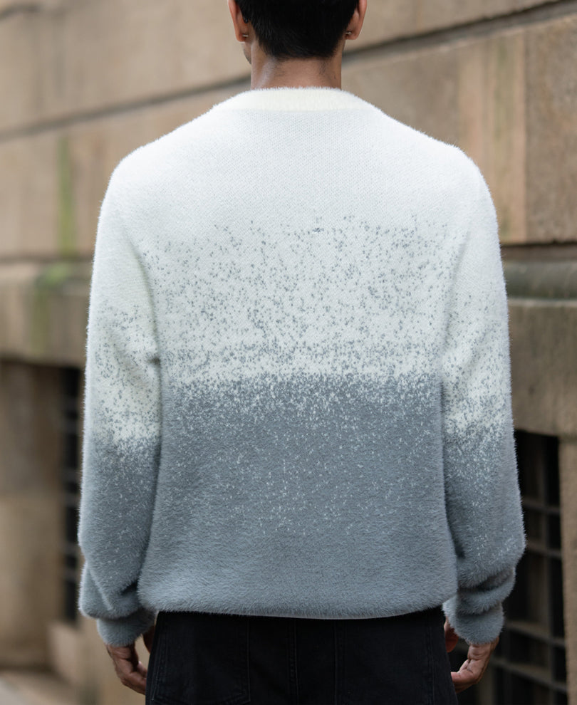 Grey Ombre Fuzzy Sweater