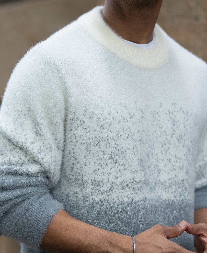 Grey Ombre Fuzzy Sweater