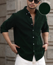 Dark Green Corduroy Buttondown Shirt 100% Cotton