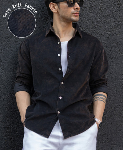 Black Washed Corduroy Shirt