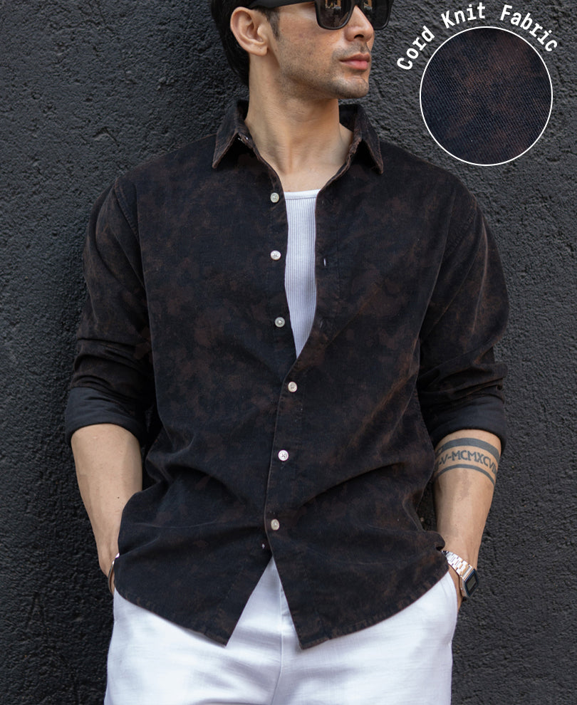 Black Washed Corduroy Shirt.