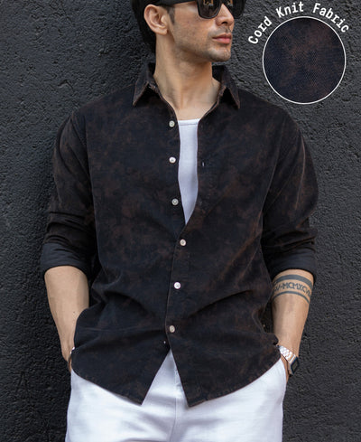 Black Washed Corduroy Shirt